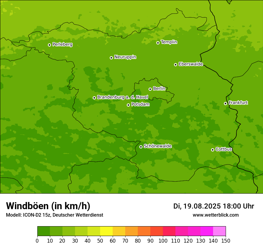 Modellkarten Windgeschwindigkeit