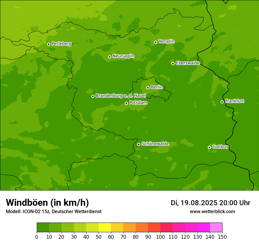 Modellkarten Windgeschwindigkeit