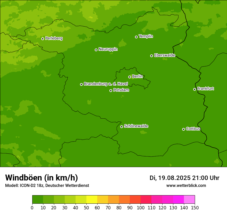 Modellkarten Windgeschwindigkeit