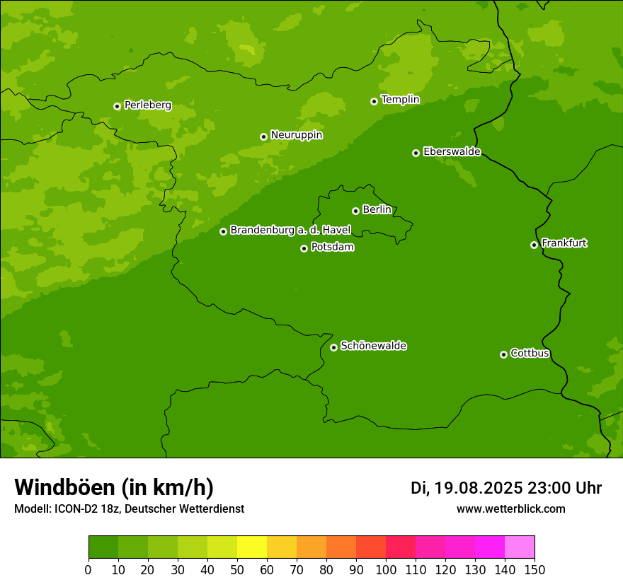 Modellkarten Windgeschwindigkeit
