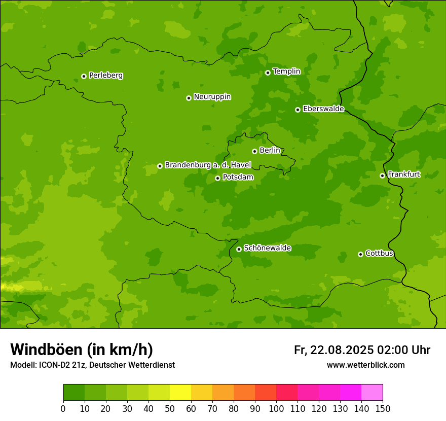 Modellkarten Windgeschwindigkeit