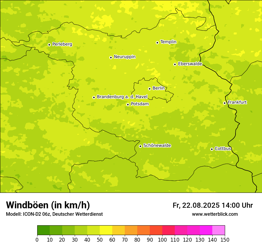 Modellkarten Windgeschwindigkeit