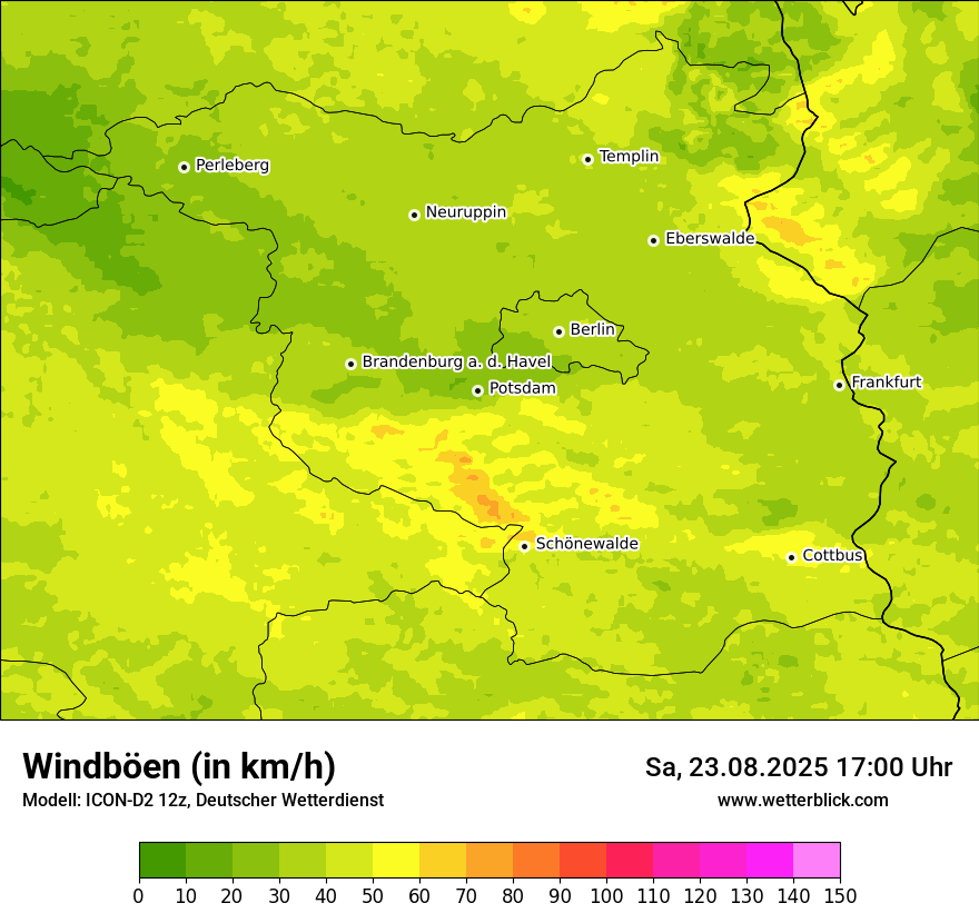 Modellkarten Windgeschwindigkeit