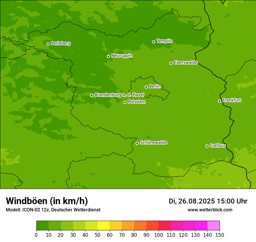 Modellkarten Windgeschwindigkeit