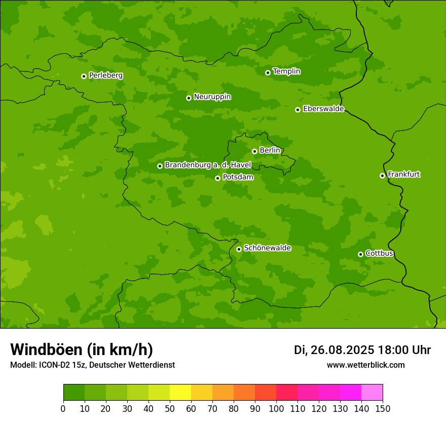 Modellkarten Windgeschwindigkeit