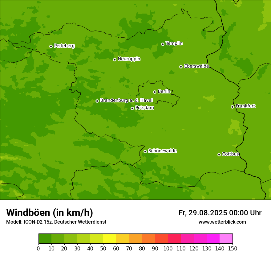 Modellkarten Windgeschwindigkeit