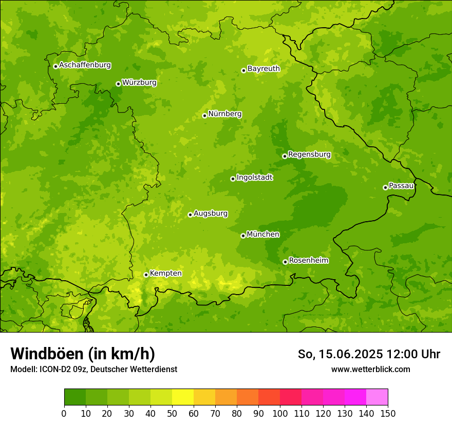 Modellkarten Windgeschwindigkeit