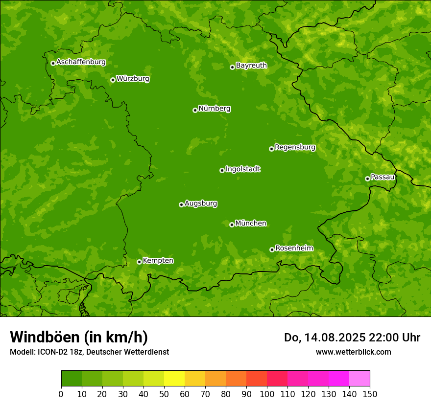 Modellkarten Windgeschwindigkeit