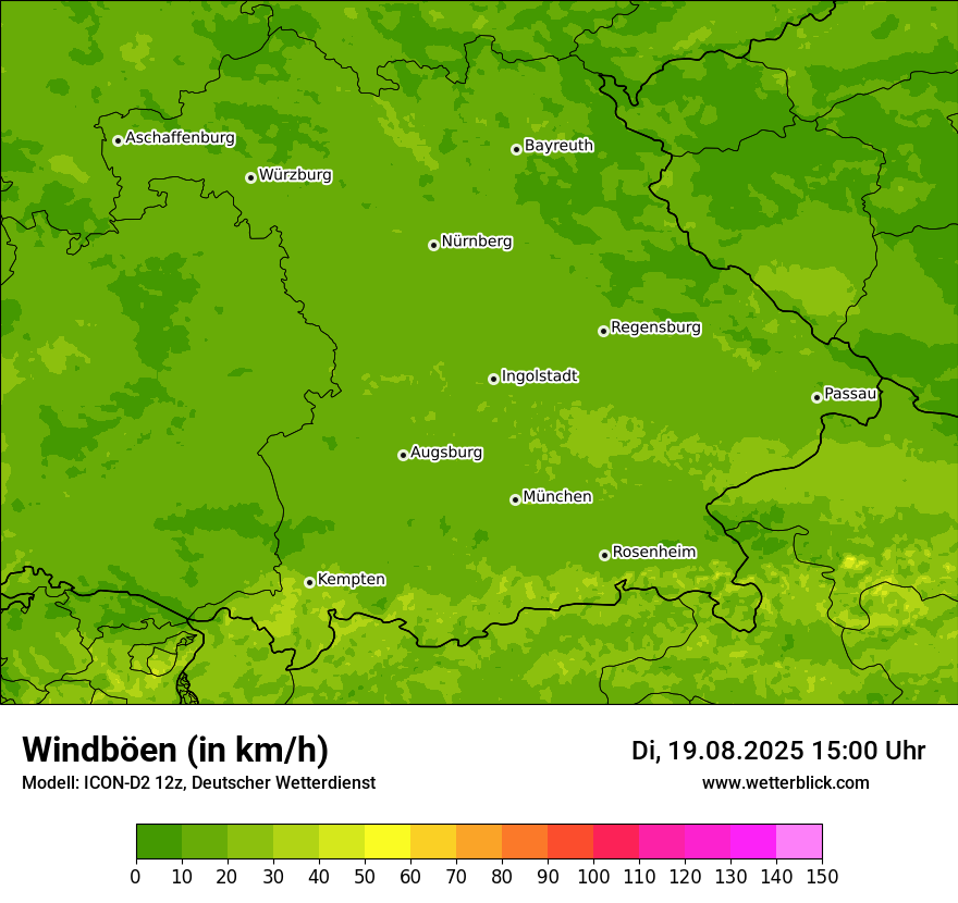 Modellkarten Windgeschwindigkeit