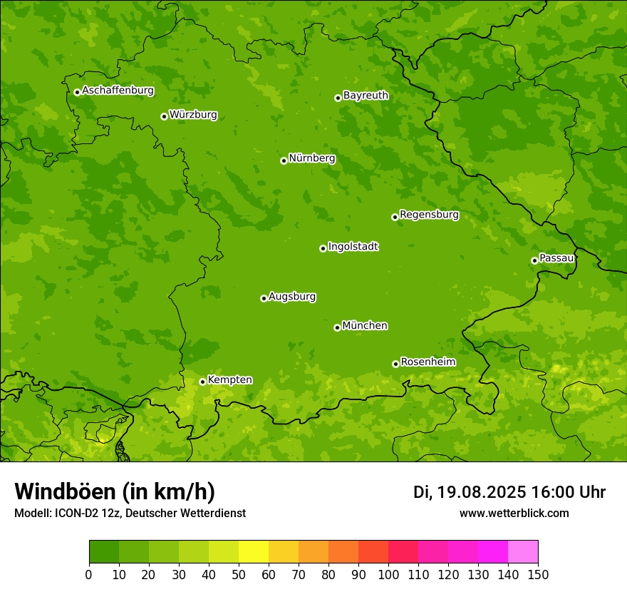 Modellkarten Windgeschwindigkeit