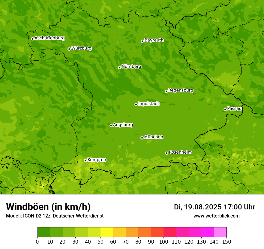 Modellkarten Windgeschwindigkeit