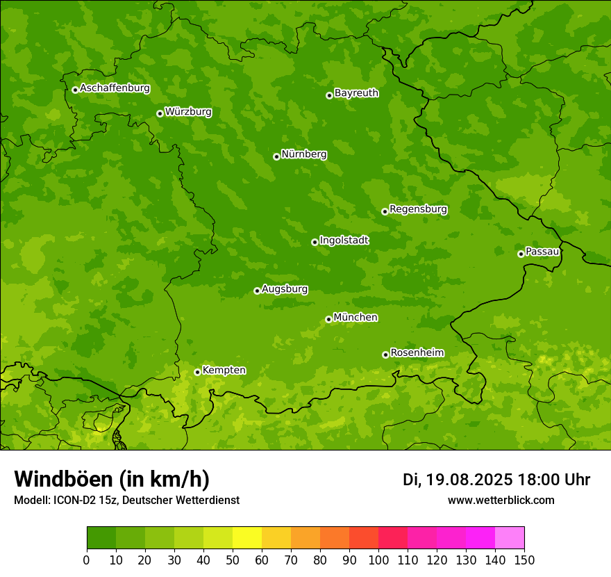 Modellkarten Windgeschwindigkeit