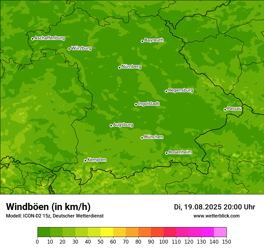 Modellkarten Windgeschwindigkeit
