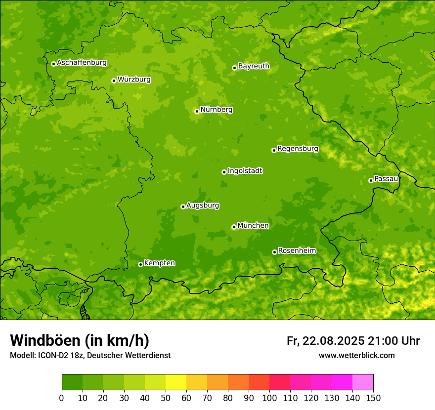 Modellkarten Windgeschwindigkeit