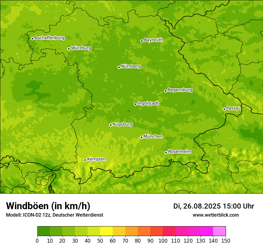 Modellkarten Windgeschwindigkeit