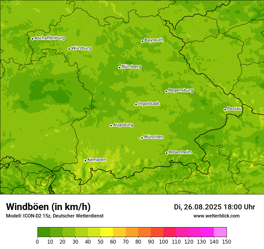 Modellkarten Windgeschwindigkeit