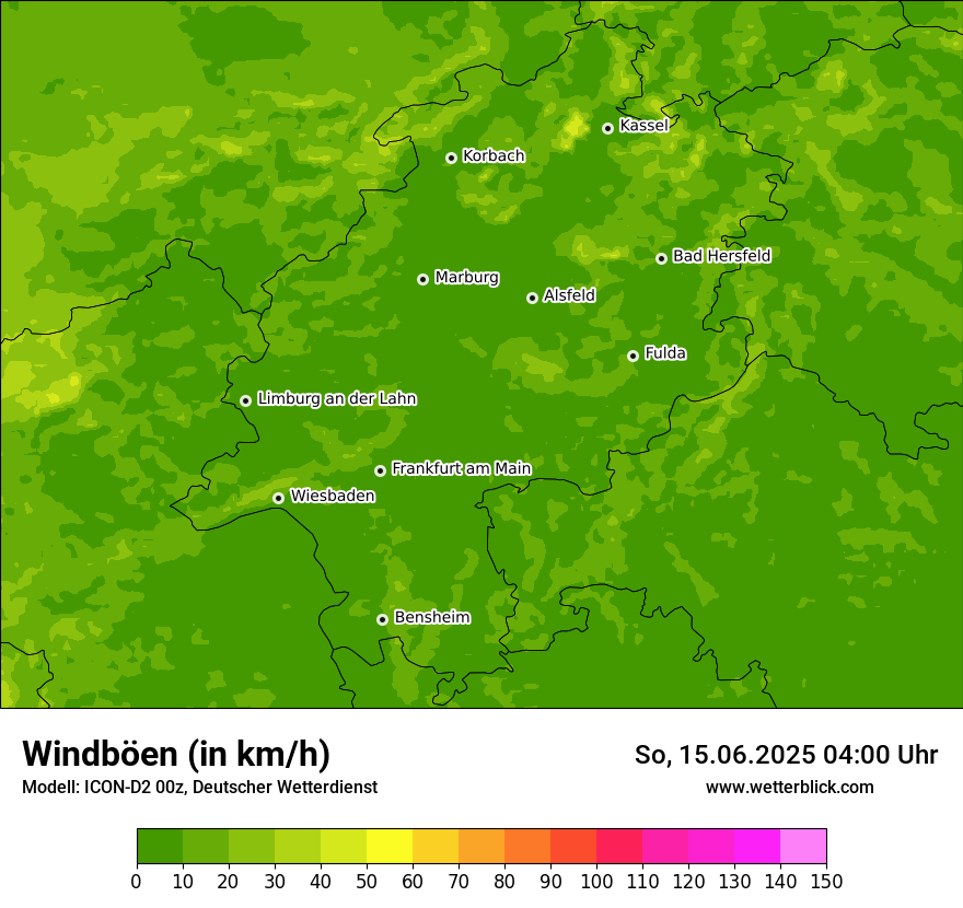Modellkarten Windgeschwindigkeit