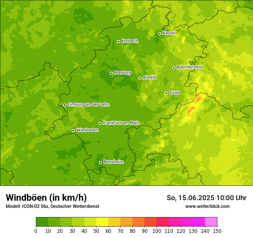 Modellkarten Windgeschwindigkeit