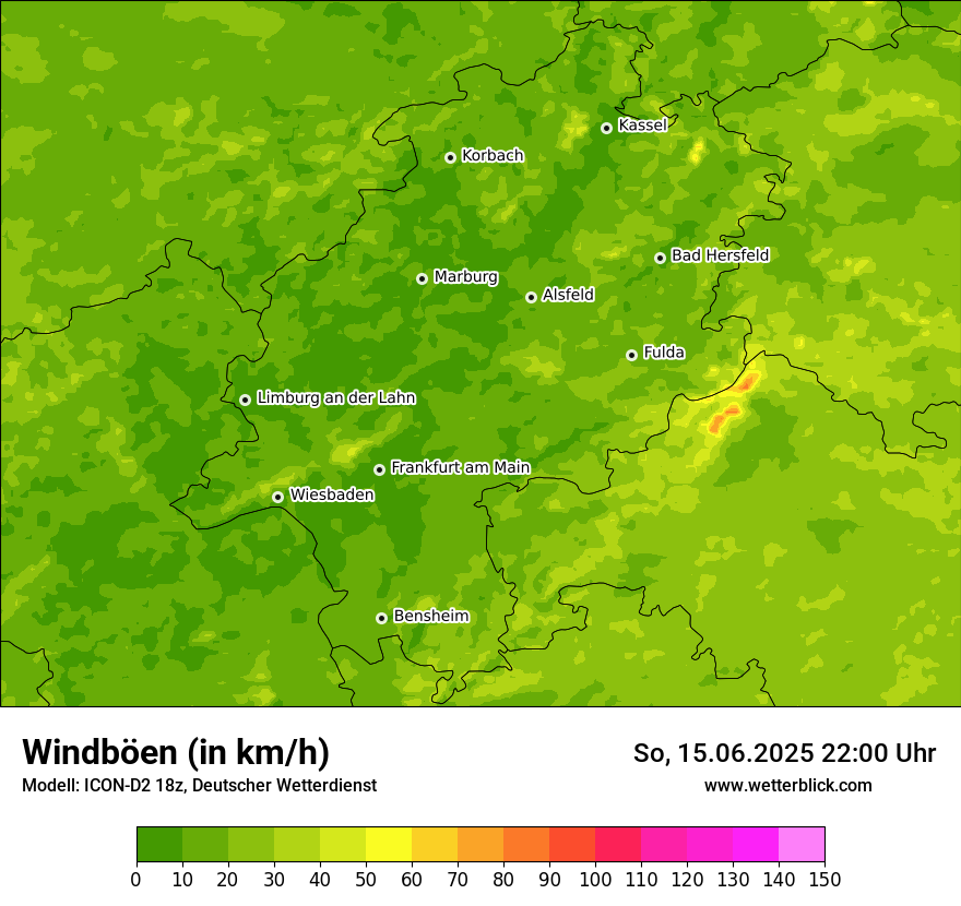Modellkarten Windgeschwindigkeit