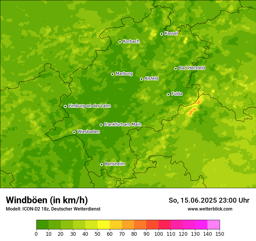 Modellkarten Windgeschwindigkeit