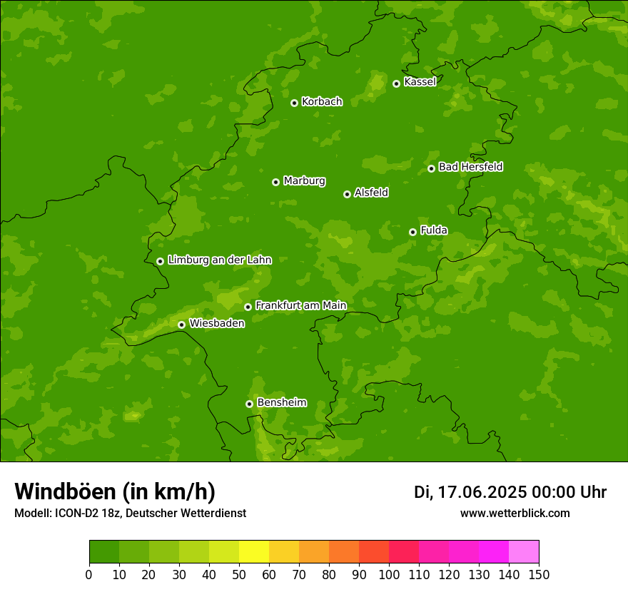 Modellkarten Windgeschwindigkeit