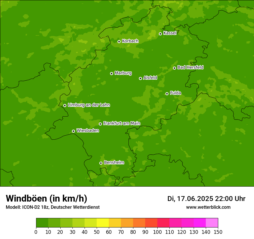 Modellkarten Windgeschwindigkeit