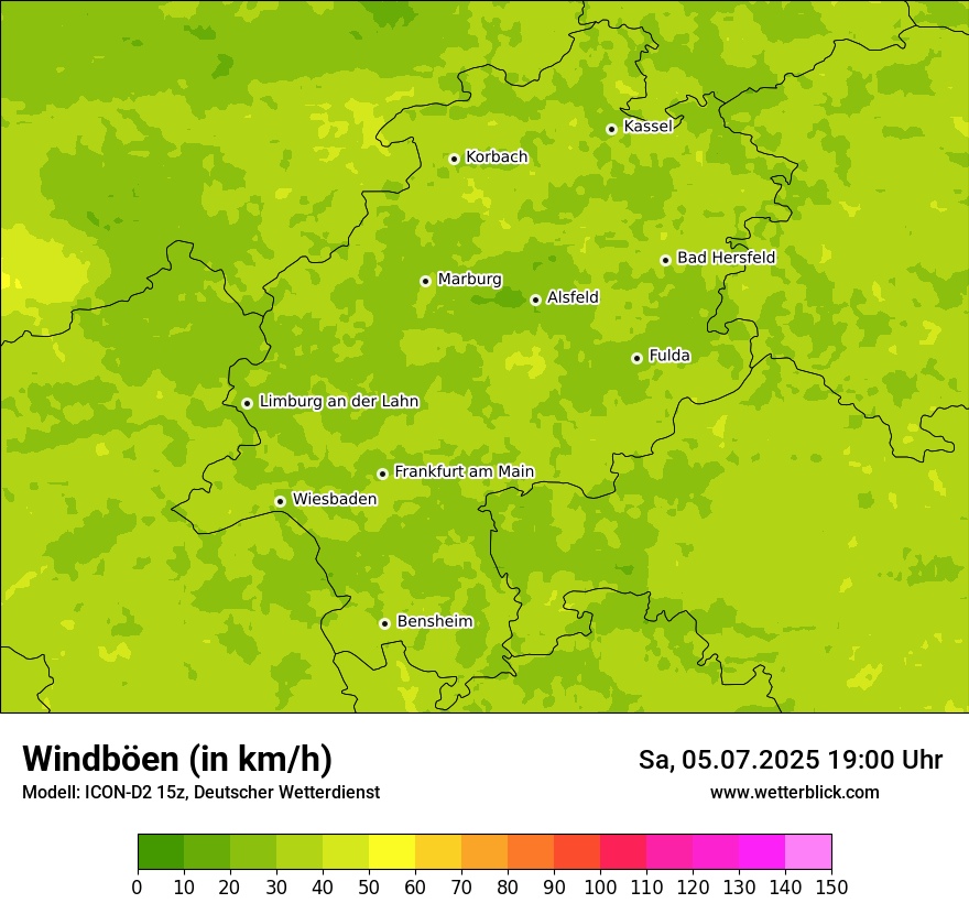 Modellkarten Windgeschwindigkeit