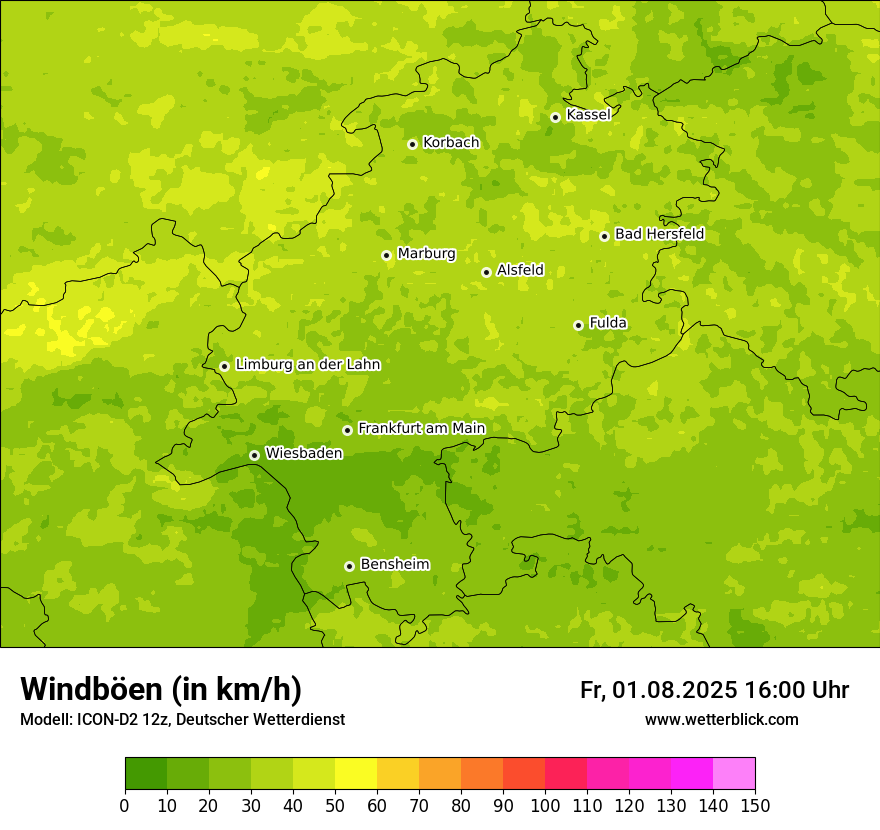 Modellkarten Windgeschwindigkeit