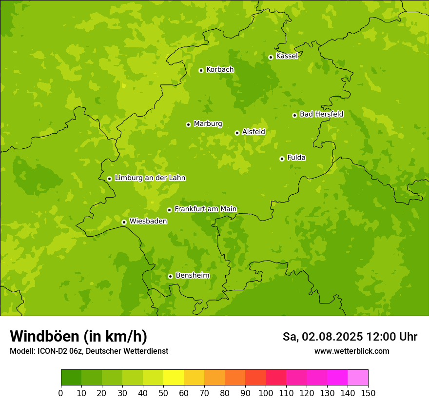 Modellkarten Windgeschwindigkeit