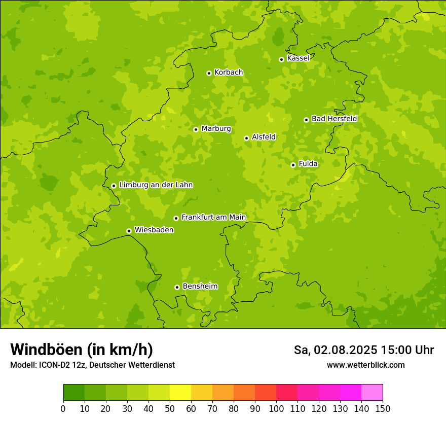 Modellkarten Windgeschwindigkeit