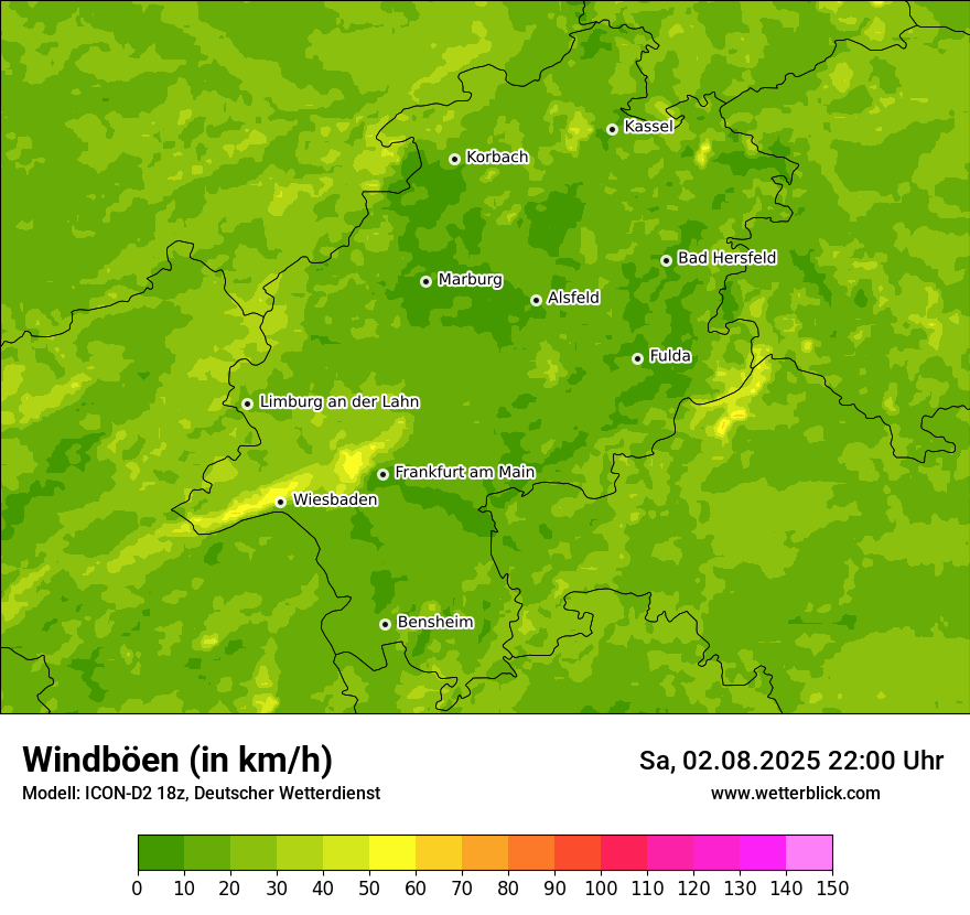 Modellkarten Windgeschwindigkeit