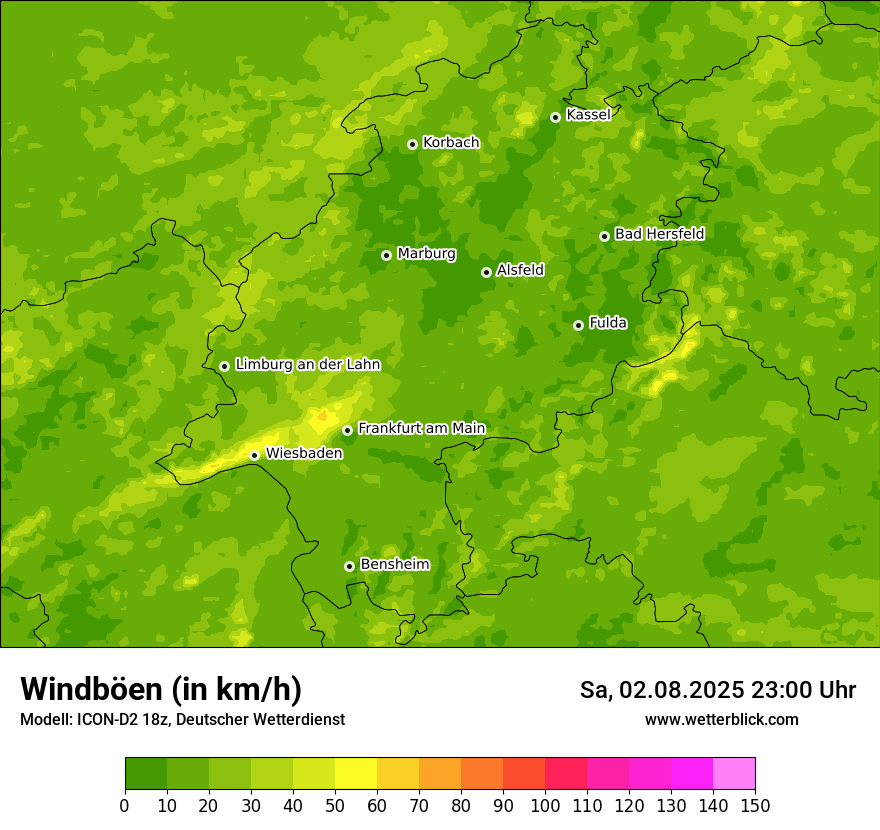 Modellkarten Windgeschwindigkeit
