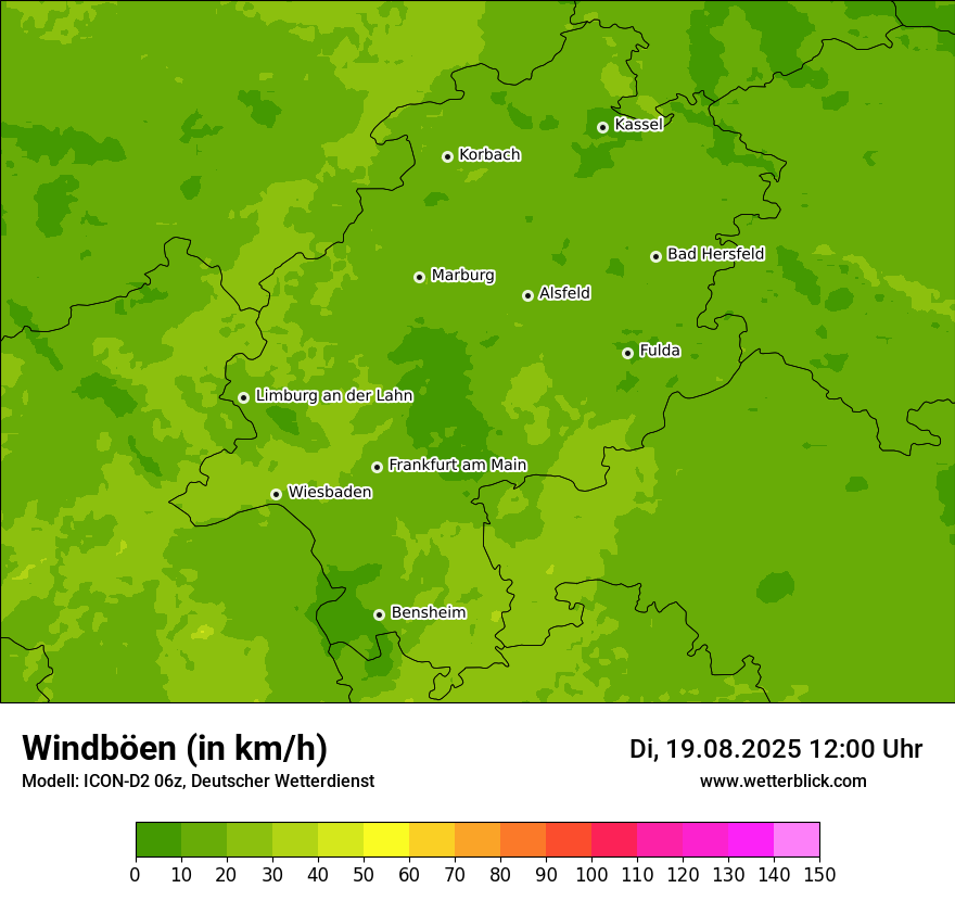 Modellkarten Windgeschwindigkeit