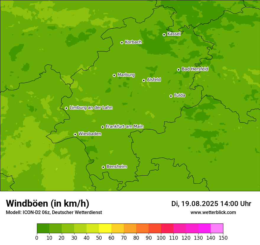 Modellkarten Windgeschwindigkeit