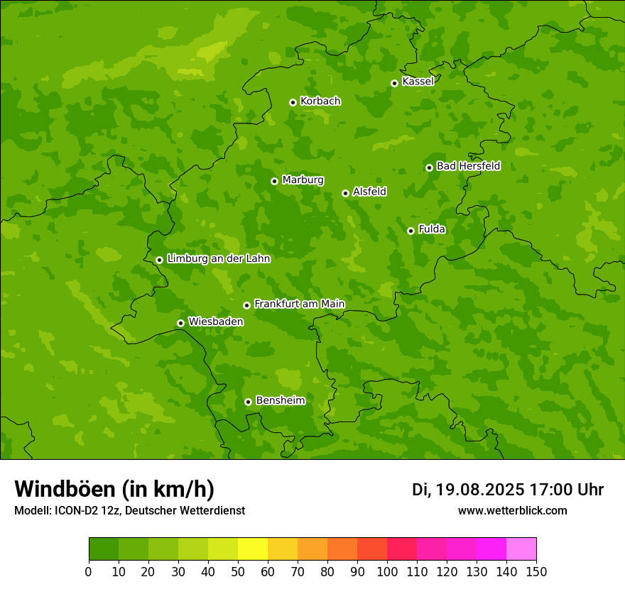 Modellkarten Windgeschwindigkeit