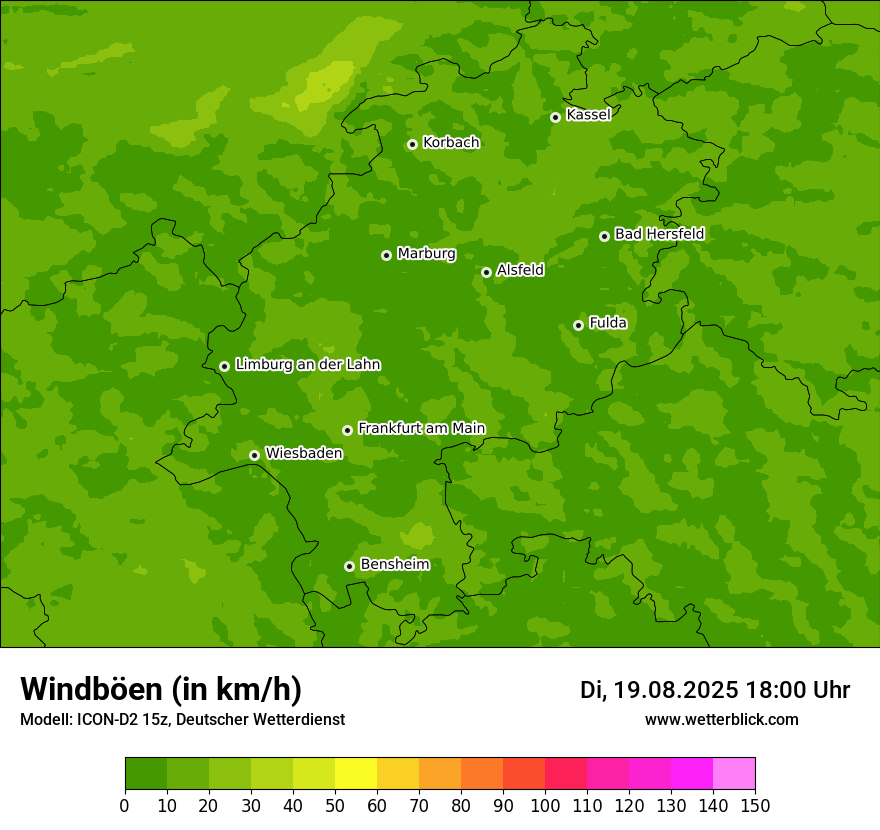 Modellkarten Windgeschwindigkeit