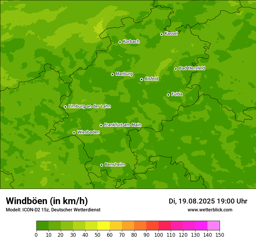 Modellkarten Windgeschwindigkeit