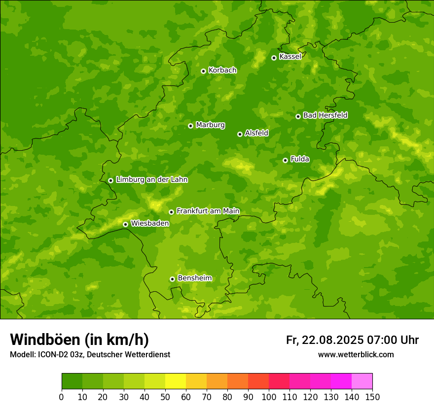 Modellkarten Windgeschwindigkeit