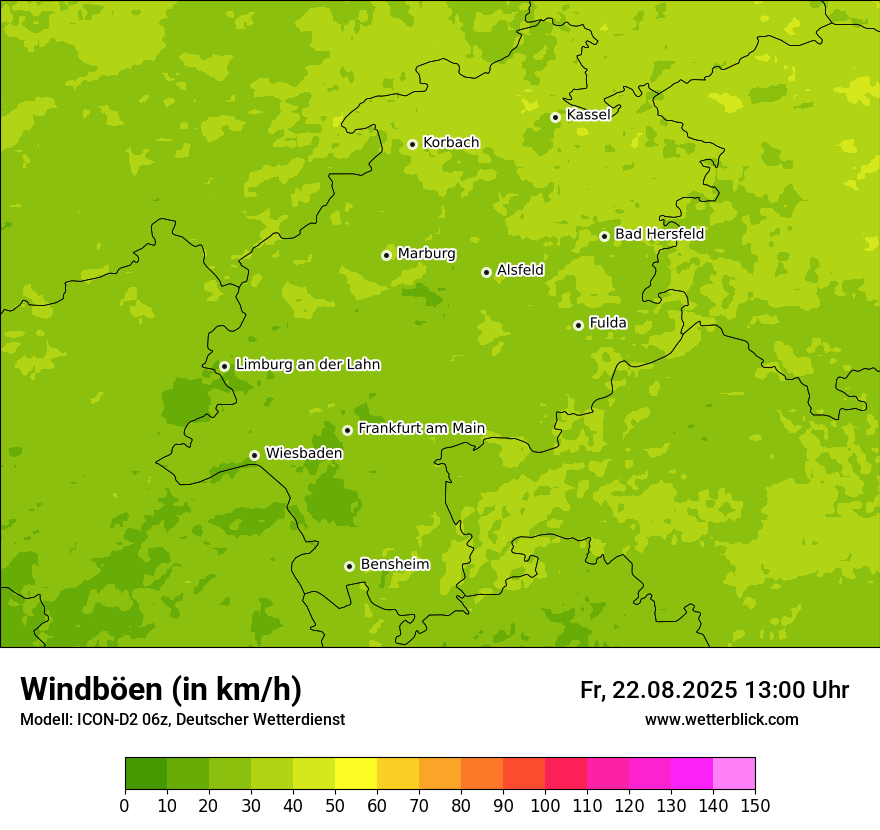 Modellkarten Windgeschwindigkeit