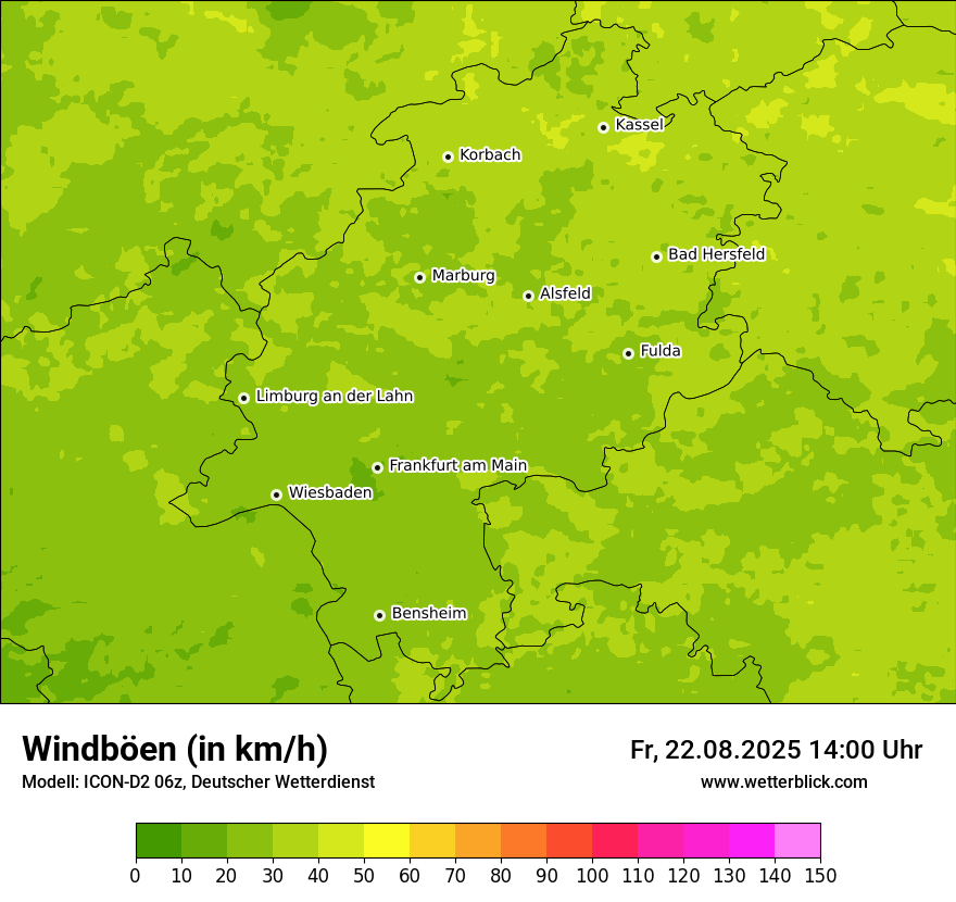 Modellkarten Windgeschwindigkeit