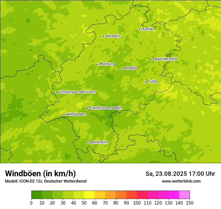 Modellkarten Windgeschwindigkeit