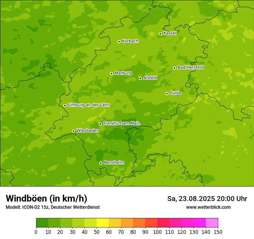 Modellkarten Windgeschwindigkeit