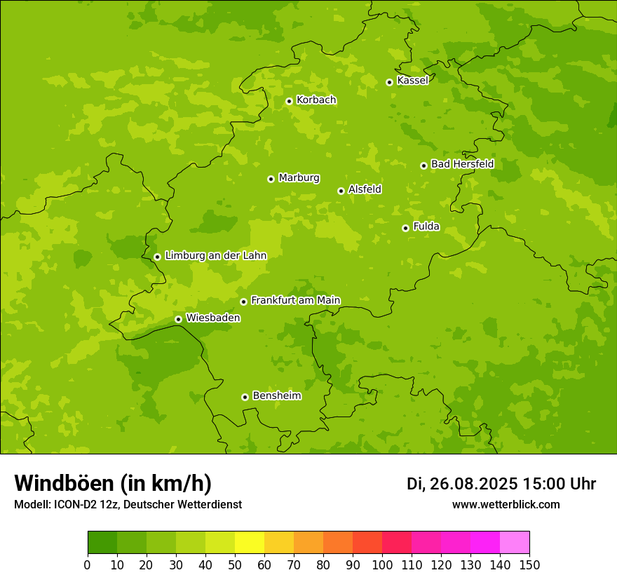 Modellkarten Windgeschwindigkeit