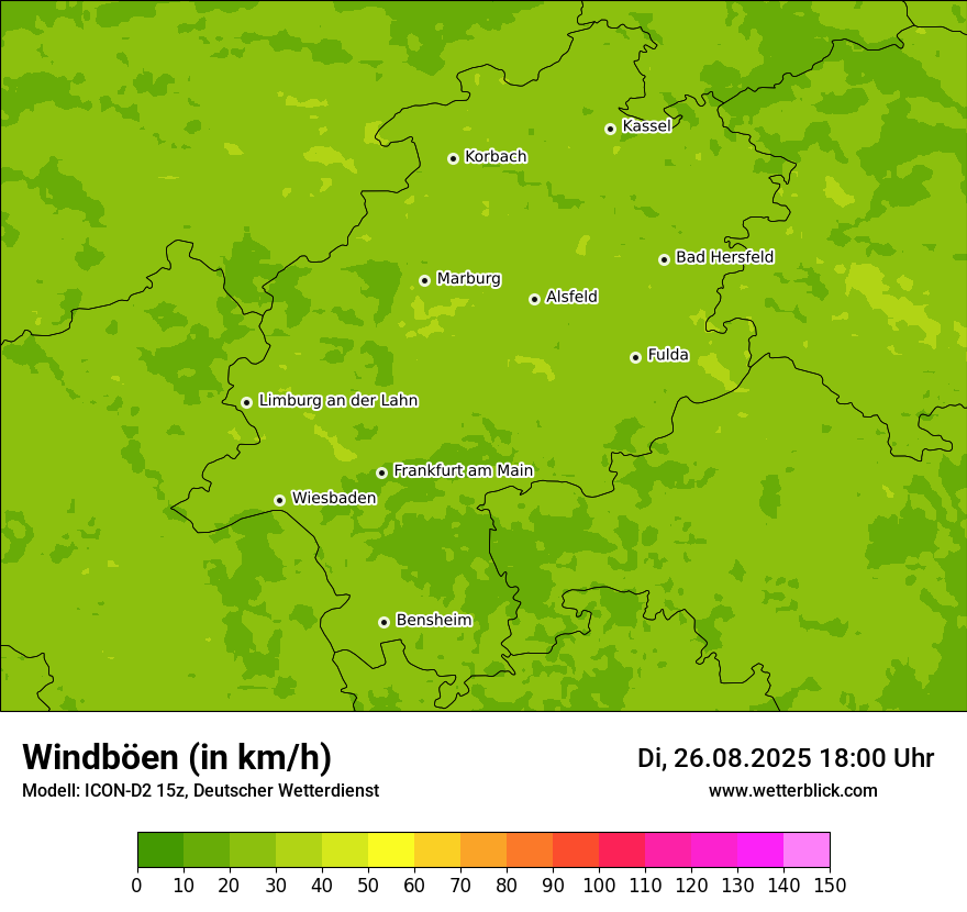 Modellkarten Windgeschwindigkeit