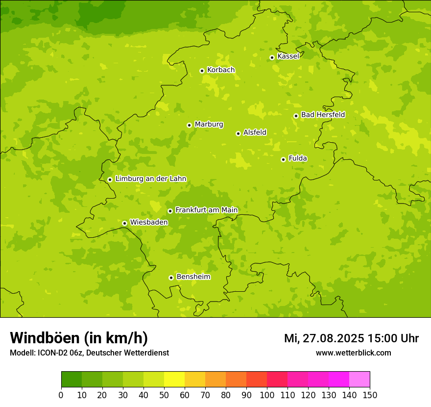 Modellkarten Windgeschwindigkeit