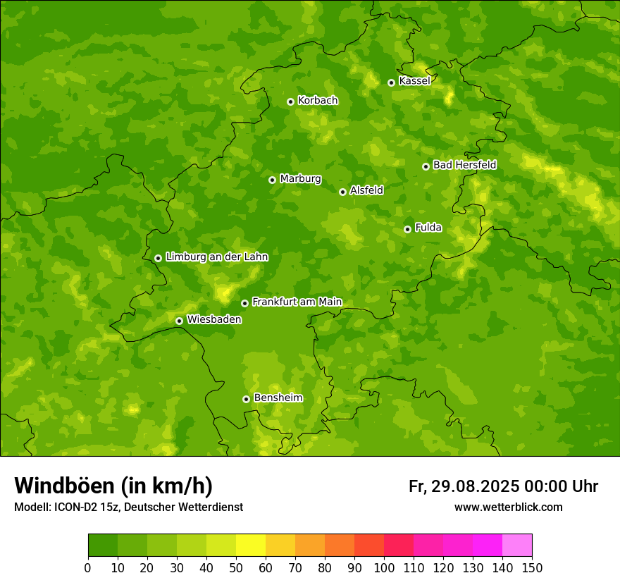 Modellkarten Windgeschwindigkeit
