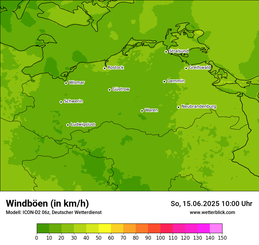 Modellkarten Windgeschwindigkeit