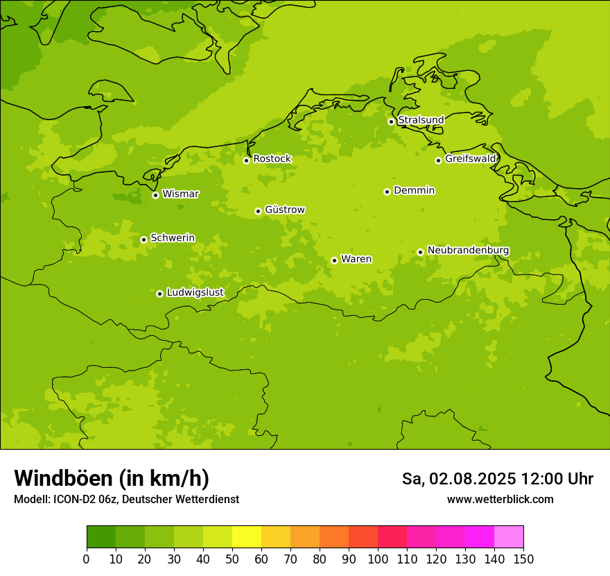 Modellkarten Windgeschwindigkeit