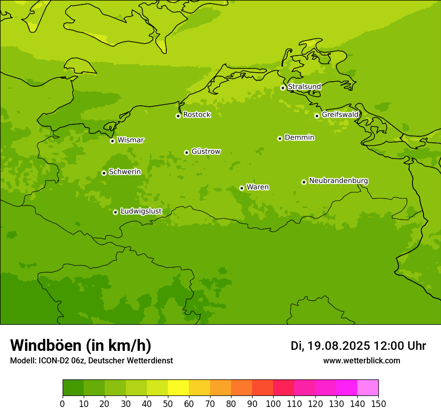 Modellkarten Windgeschwindigkeit
