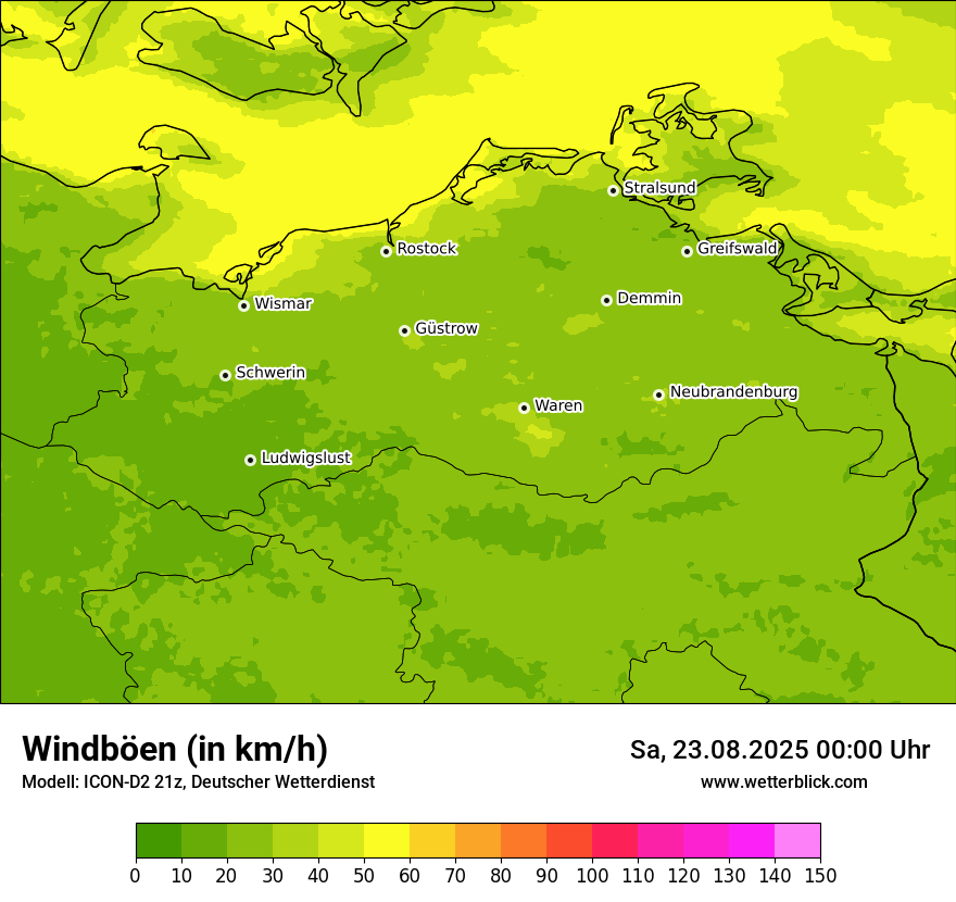 Modellkarten Windgeschwindigkeit